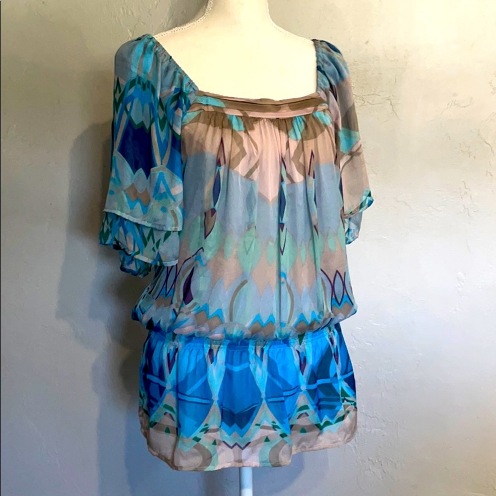 Trinity silk blue top